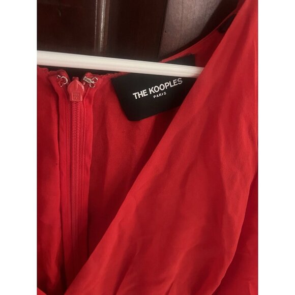 The Kooples Red Long Georgette Midi Dress Size 1 XS - Picture 2 of 8